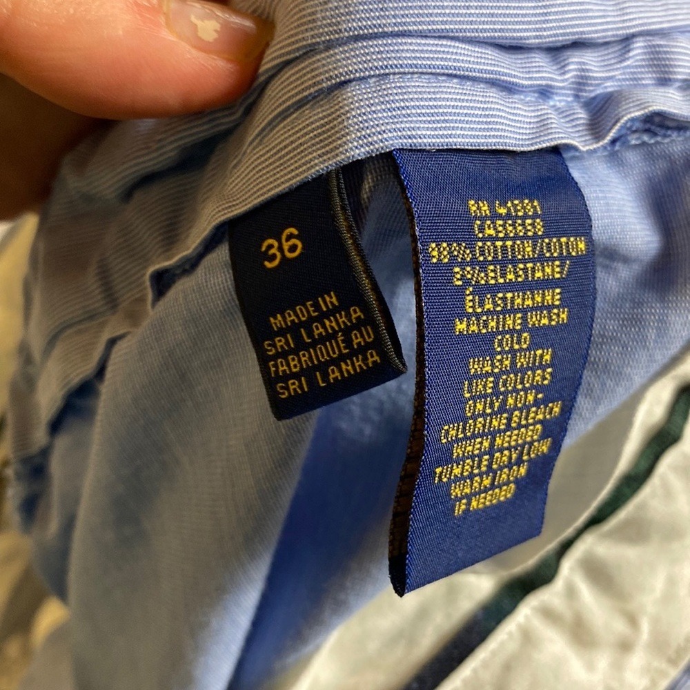 Polo Ralph Lauren preppy blue & white straight stretch fit shorts mens 36 - Picture 6 of 8
